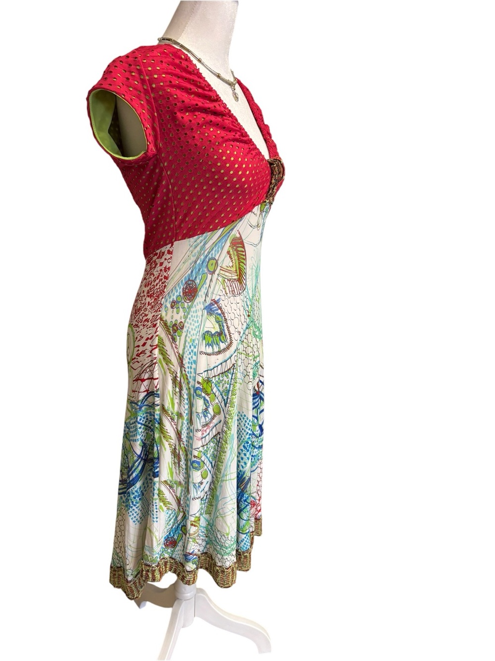 Save the Queen! Boho Mixed Print Dress 🌺 - Picture 3 of 10